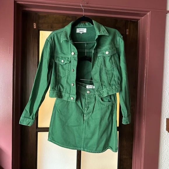 Reformation Green Skirt Set - Picture 1 of 7